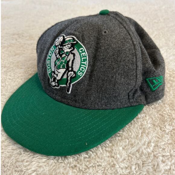 New Era Other - Boston Celtics Hat Gray Wool Blend Green Embroidered 7 1/2 New Era HWC